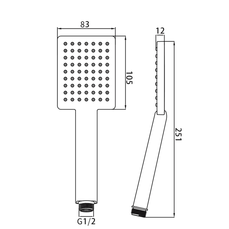 Cylindrical Shape Hand shower